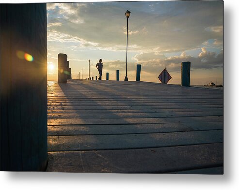 Seaside Park Metal Print featuring the photograph Evening Stroll by Kristopher Schoenleber