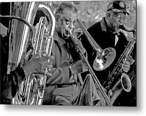 Excelsior Band Metal Print featuring the digital art Excelsior Band 3 Horns by Michael Thomas