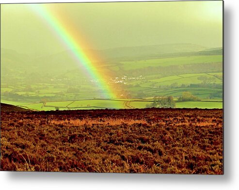 Nature Metal Print featuring the photograph Exmoor Rainbow by Richard Denyer