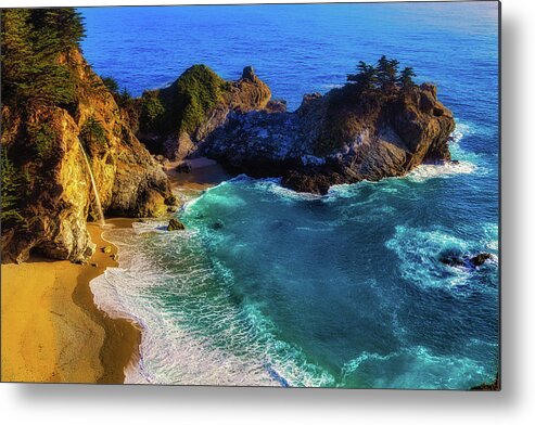 Big Sur California Metal Print featuring the photograph Exotic Big Sur Waterfall by Garry Gay