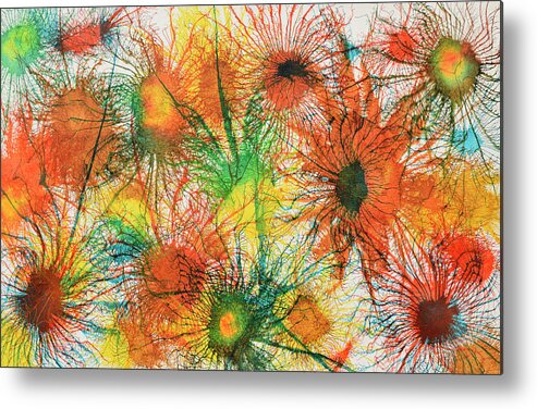 Explode Metal Print featuring the painting Exploflora Series number 5 by Sumit Mehndiratta