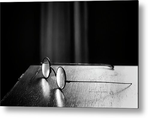 Minimalist Metal Print featuring the photograph Eyeglasses - Spectacles by Nikolyn McDonald