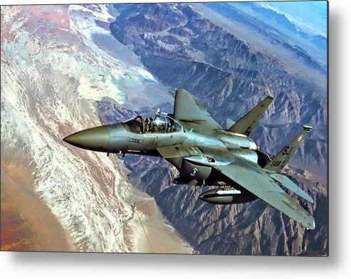 Eagle Metal Print featuring the digital art F-15E Strike Eagle by David Luebbert