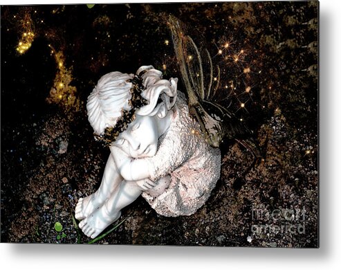Fairy Metal Print featuring the photograph Fairy in Thought by Elaine Manley