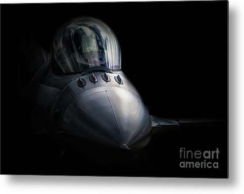 F16 Metal Print featuring the digital art Falcon by Airpower Art