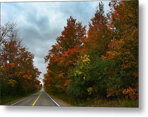 Fall Metal Print featuring the photograph Fall Colors Dramatic Sky by Steve Somerville