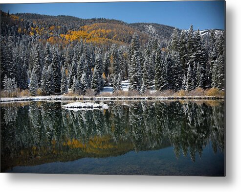 Mountains Metal Print featuring the photograph Fall Reflections by Ron Weathers