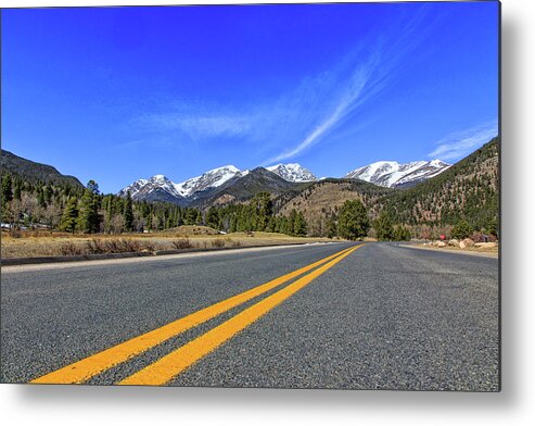  Metal Print featuring the photograph Fall River Road with Mountain Background by Peter Ciro