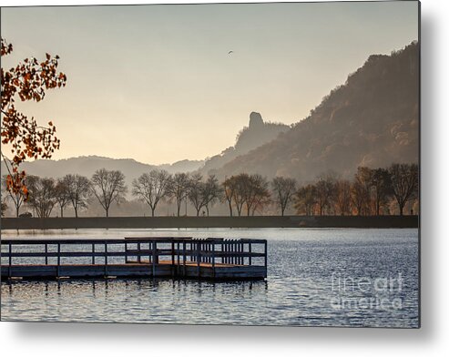 Winona Minnesota Metal Print featuring the photograph Fall Sugarloaf with Huff and Pier by Kari Yearous