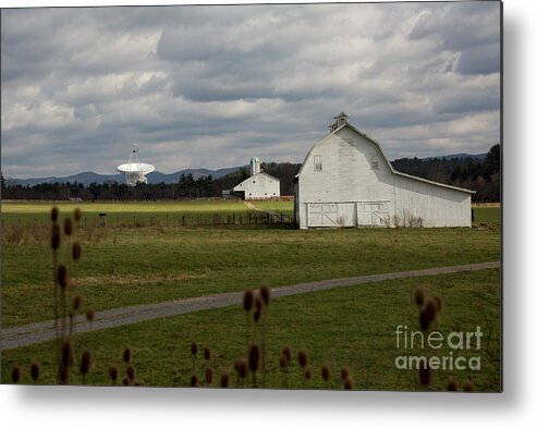 Astronomy Metal Print featuring the photograph Farm and Radio Telescope by Jim West