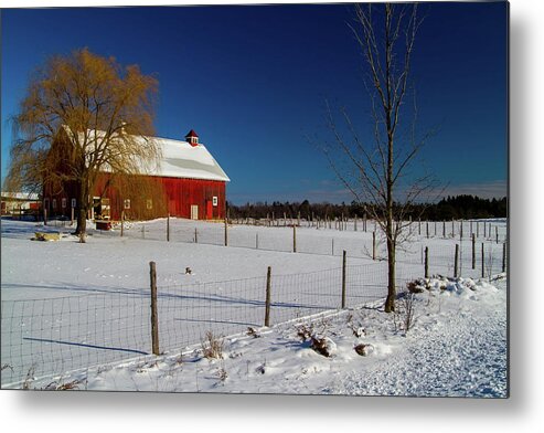 Agrarian Metal Print featuring the photograph Farm in Winter by Chuck De La Rosa
