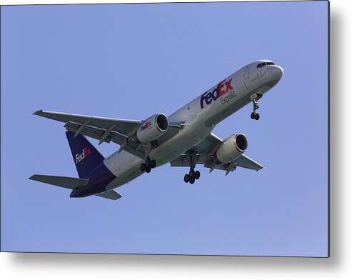 Fedex Metal Print featuring the photograph FedEx 757 by John Daly