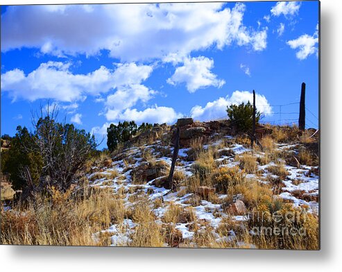 Southwest Landscape Metal Print featuring the photograph Fence Post by Robert WK Clark