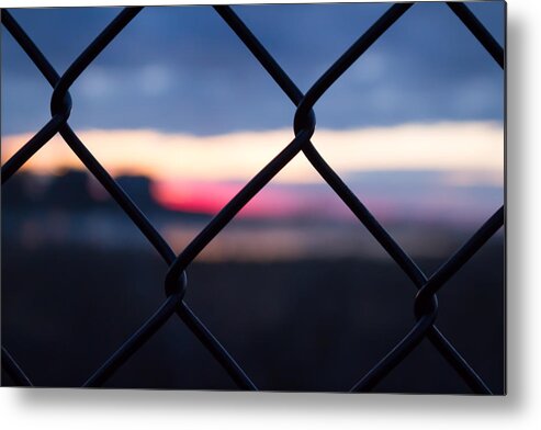 Sunrise Metal Print featuring the photograph Fenced In Sunrise by Kirkodd Photography Of New England