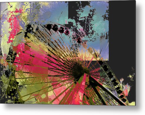 Louvre Metal Print featuring the mixed media Ferris 17 by Priscilla Huber