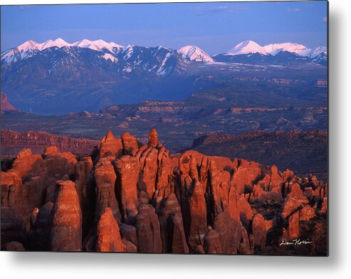 Fiery Furnace Metal Print featuring the photograph Fiery Furnace and La Sal Mountains by Dan Norris