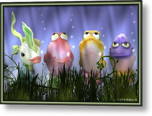 2d Metal Print featuring the mixed media Finding Nemo Figurine Characters by Brian Wallace