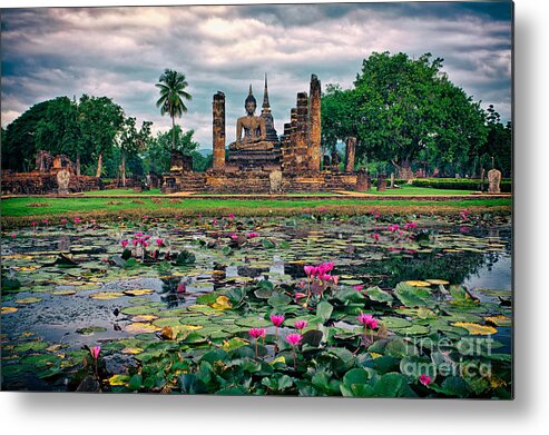 Thailand Metal Print featuring the photograph Finding Peace at Wat Mahathat by Sam Antonio