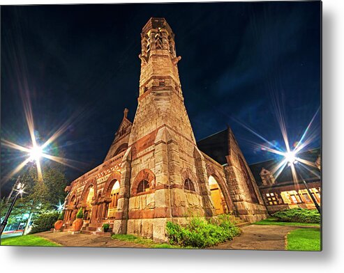 Newton Metal Print featuring the photograph First Baptist Church Newton Center Newton MA by Toby McGuire