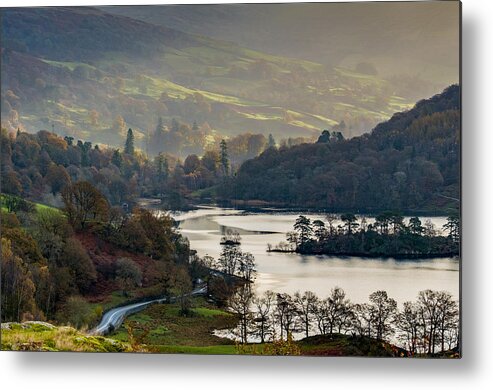 Autumn Metal Print featuring the photograph First light over Rydal Water in the Lake District by Neil Alexander Photography