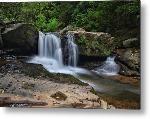 Waterfall Metal Print featuring the photograph First sign of Carolina Fall by Chris Berrier