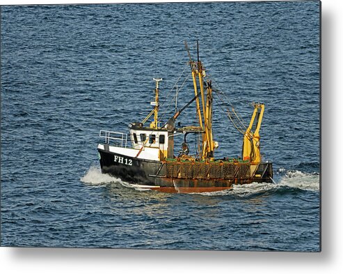 Europe Metal Print featuring the photograph Fishing Boat FH12 off Pendennis Point by Rod Johnson