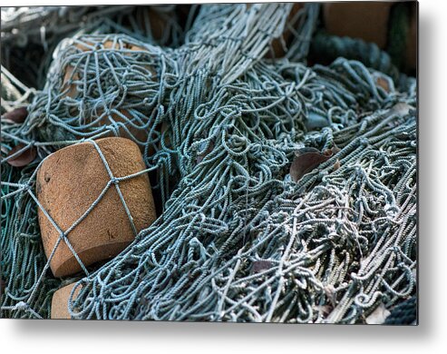 Cord Metal Print featuring the photograph Fishing nets by Brian Green
