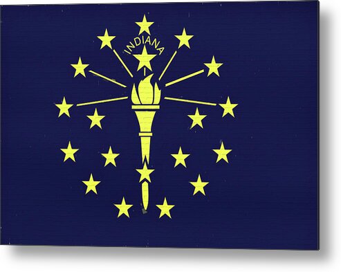 America Metal Print featuring the digital art Flag of Indiana Wall by Roy Pedersen