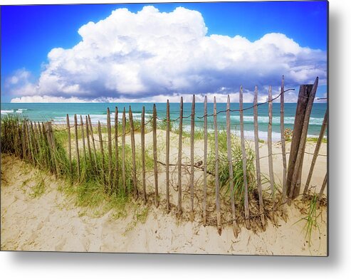 Clouds Metal Print featuring the photograph Floating Clouds over the Dunes by Debra and Dave Vanderlaan