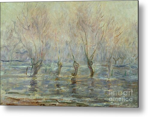 Claude Monet Metal Print featuring the painting Flood in Giverny by Claude Monet