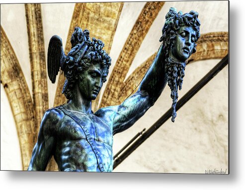 Perseus And Medusa Metal Print featuring the photograph Florence - Perseus in the Loggia - detail by Weston Westmoreland