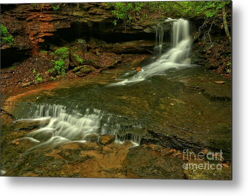 Cave Falls Metal Print featuring the photograph Flowing Through The Forbes State Forest by Adam Jewell
