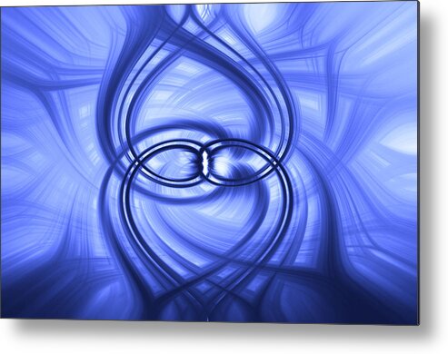 Blue Metal Print featuring the digital art Fluid Blue by Carolyn Marshall