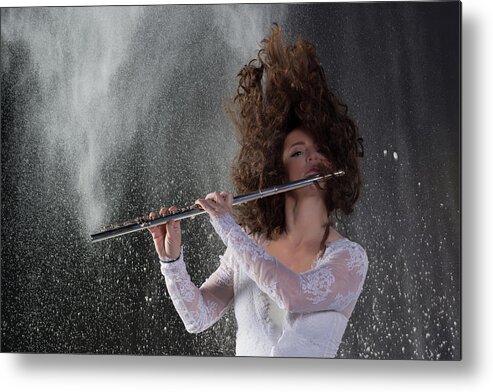 Nina Assimakopoulos Metal Print featuring the photograph Flute appeal with flour by Dan Friend
