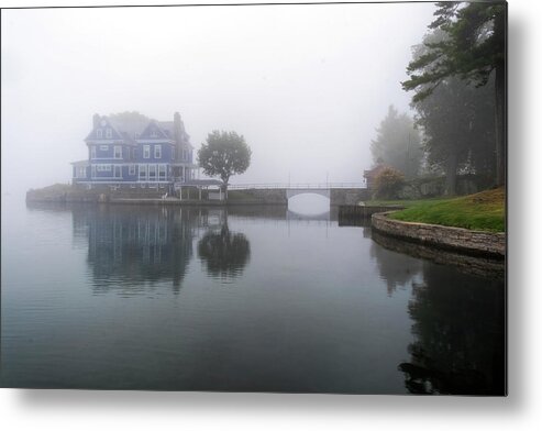 St Lawrence Seaway Metal Print featuring the photograph Fog On The River by Tom Singleton