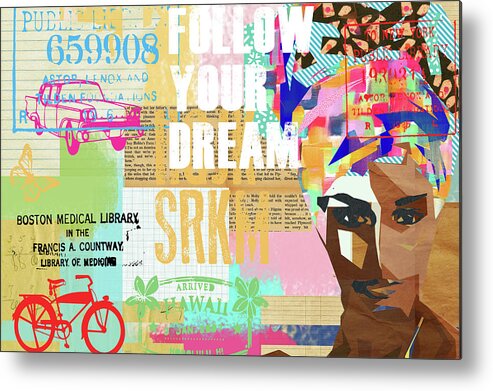 Follow Your Dream Metal Print featuring the mixed media Follow your dream Collage by Claudia Schoen