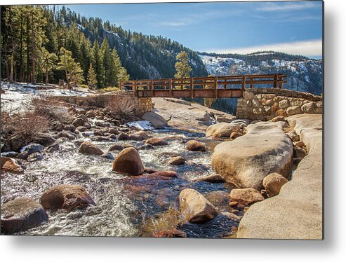 Landscape Metal Print featuring the photograph Following the Falls by Charles Garcia