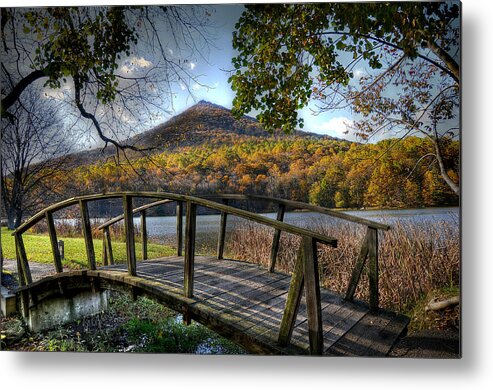 Reflection Metal Print featuring the photograph Foot Bridge by Todd Hostetter