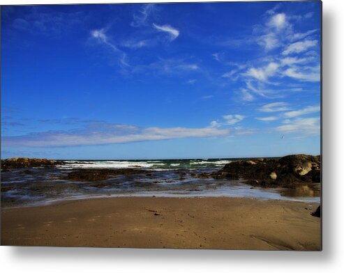 Beach Metal Print featuring the photograph Footsteps by Nancy Coelho