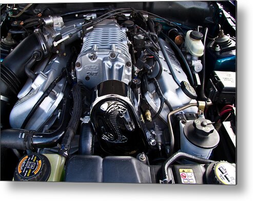 Ford Metal Print featuring the photograph Ford Cobra SVT Engine by Roger Mullenhour