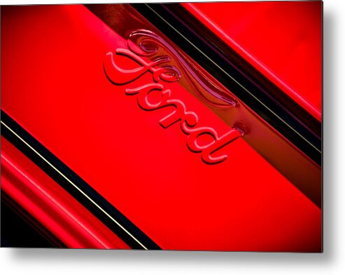 Ford Emblem Metal Print featuring the photograph Ford Emblem -0841c by Jill Reger