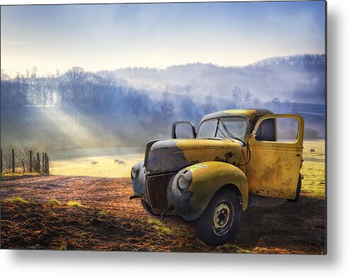 Appalachia Metal Print featuring the photograph Ford in the Fog by Debra and Dave Vanderlaan