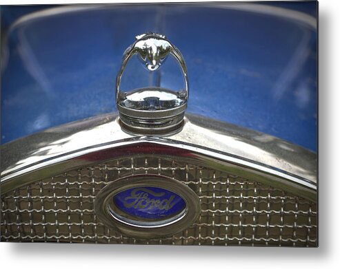 Ford Model A Metal Print featuring the photograph Ford Model A Deluxe Hood by Steve Gravano