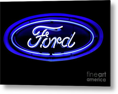 Vintage Neon Sign Metal Print featuring the photograph Ford Neon Sign by M G Whittingham