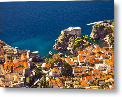 Adriatic Metal Print featuring the photograph Fortress of Dubrovnik from above by Sandra Rugina