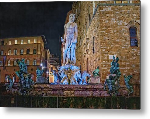 Fountain Metal Print featuring the photograph Fountain of Neptune by Adam Rainoff