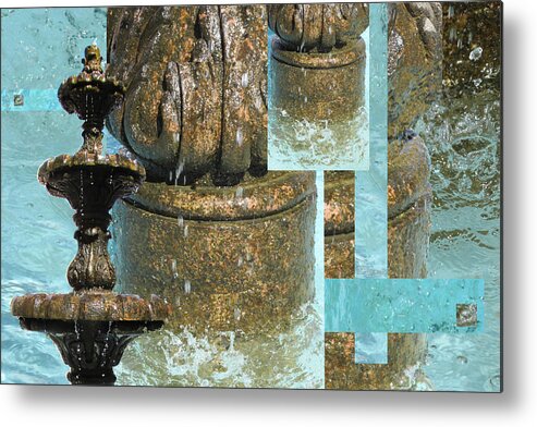 Water Metal Print featuring the photograph Fountain Water Beauty by Feather Redfox