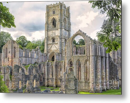 Abbey Metal Print featuring the photograph Fountains Abbey Yorkshire by Patricia Hofmeester