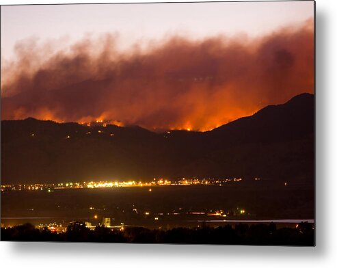 fourmile Canyon Wildfire Metal Print featuring the photograph Fourmile Canyon Fire Burning Above North Boulder by James BO Insogna