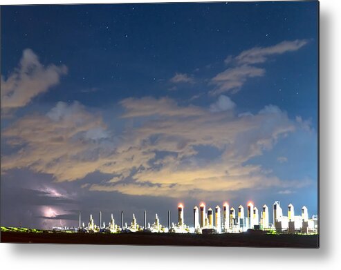 Storm Metal Print featuring the photograph Fracking Lightning Storm by James BO Insogna
